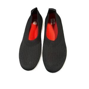 Fitflop Black and White Slip-On Athletic Shoes